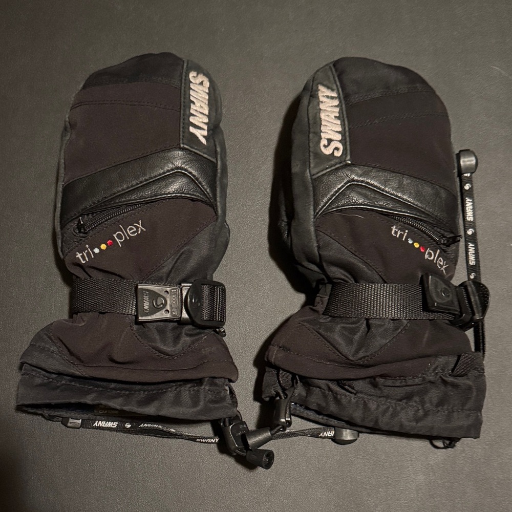 Boys Mittens ski snow black Swany brand